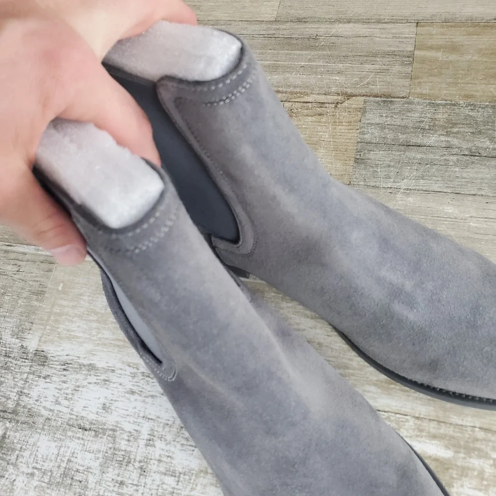 Saint Morta Nomad Mens Chelsea Boot Sz 9 Gray Suede Elastic Panels Slip On Ankle
